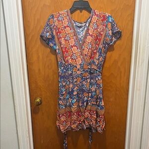 Temofon Bohemian Wrap Mini Dress